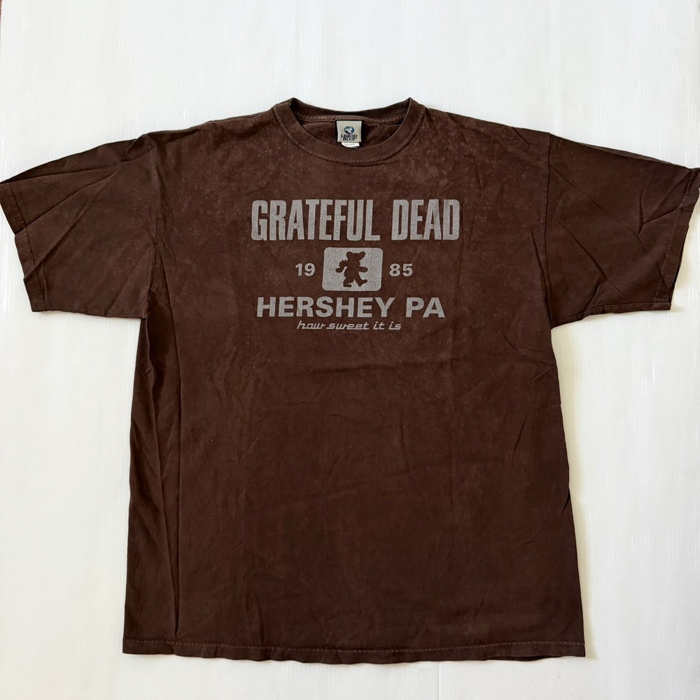 Vintage Grateful Dead 1985 Hershey PA "How Sweet It Is" Brown T-Shirt XL